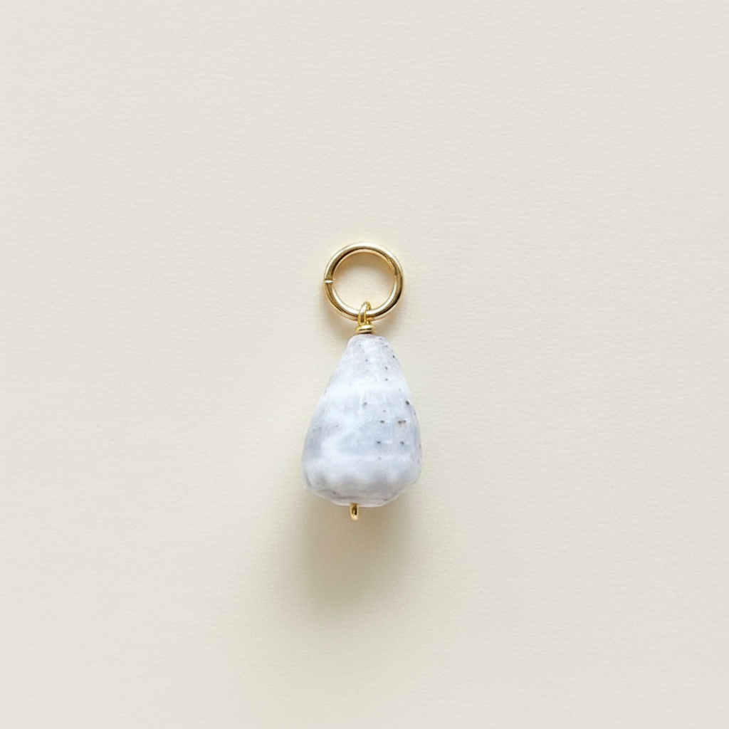 Rare Mini Gray Spotted Cone Charm in Gold