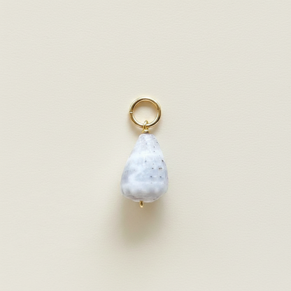 Rare Mini Gray Spotted Cone Charm in Gold