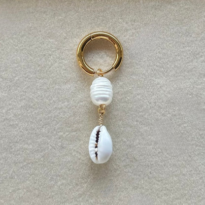 Pearl Cowrie Charm in Gold