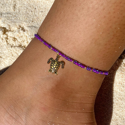 Purple & Gold Anklet