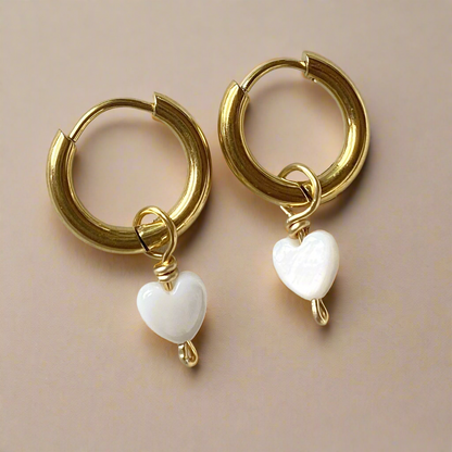 Gold Heart Huggies