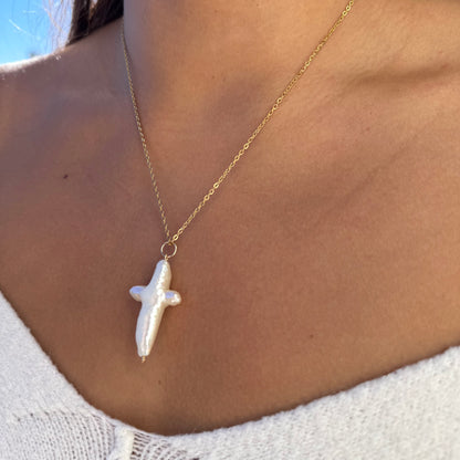 Pearl Cross Necklace