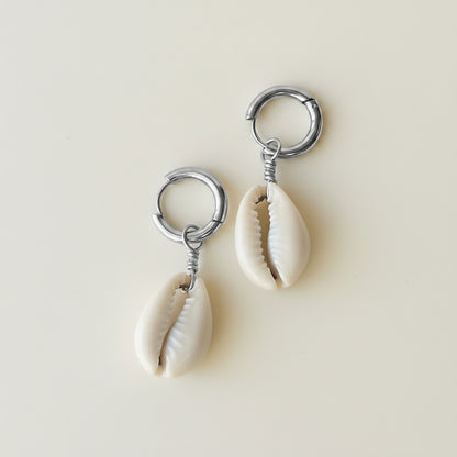 Gold Faux Cowrie Huggies