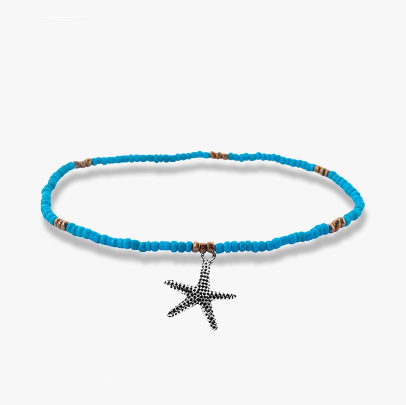Turquoise & Gold Anklet