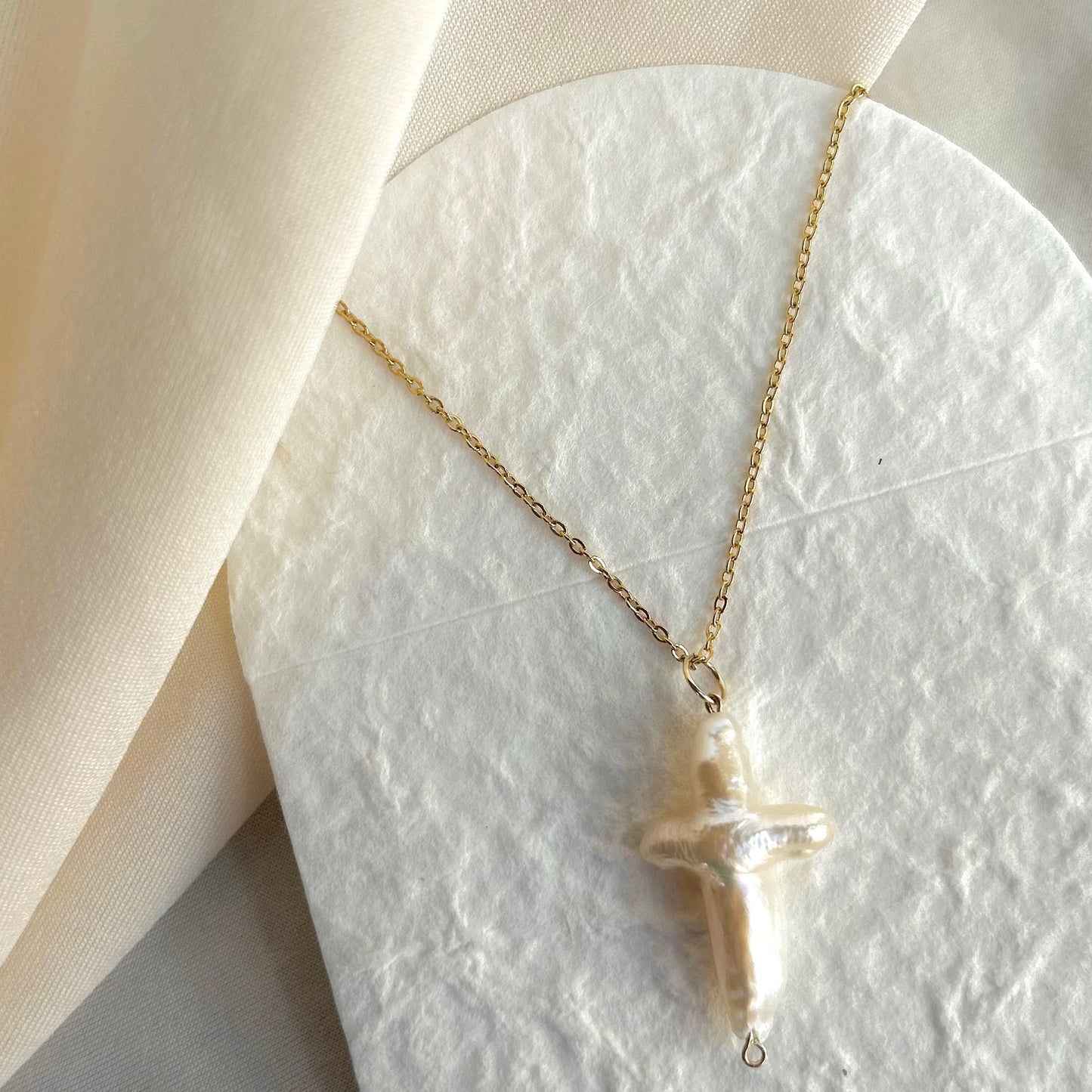 Pearl Cross Necklace