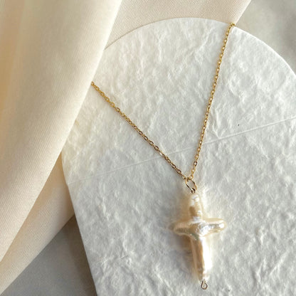 Pearl Cross Necklace