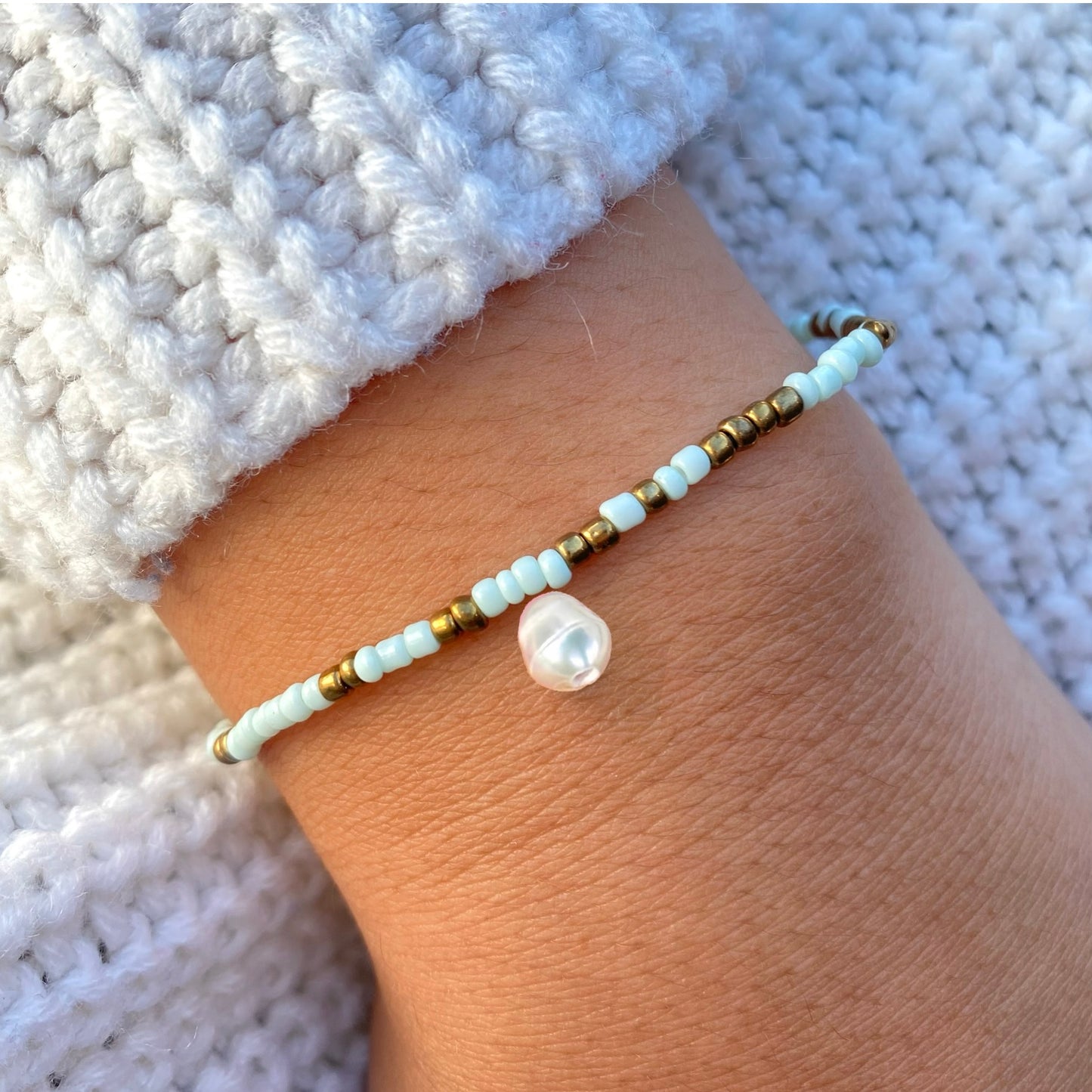 Mint & Gold Bracelet