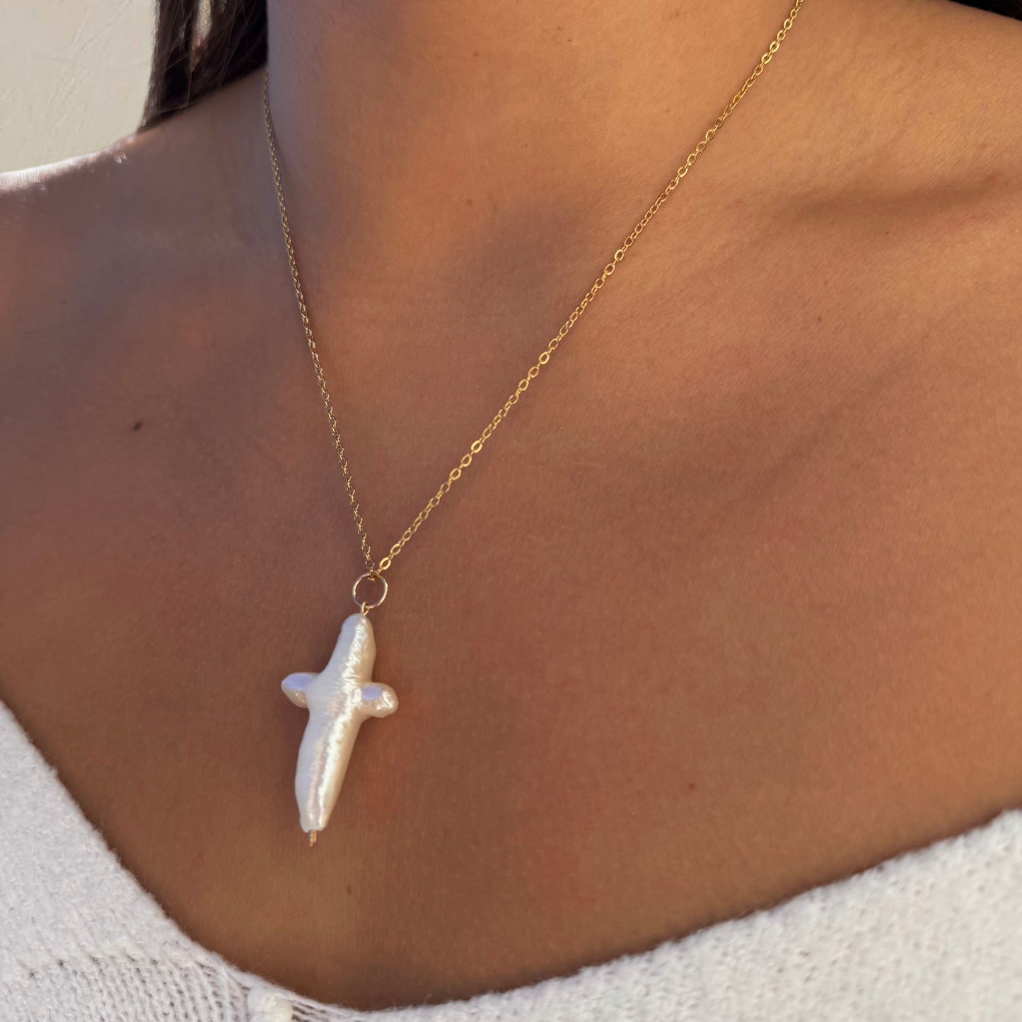 Pearl Cross Necklace