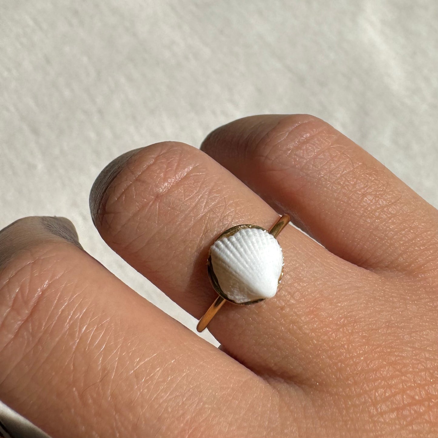 Gold Clam Shell Ring
