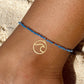 Dusty Blue & Gold Anklet