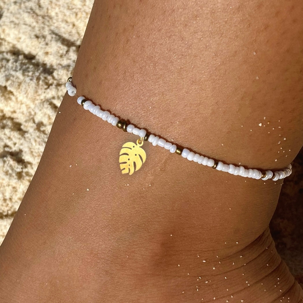 White & Gold Anklet