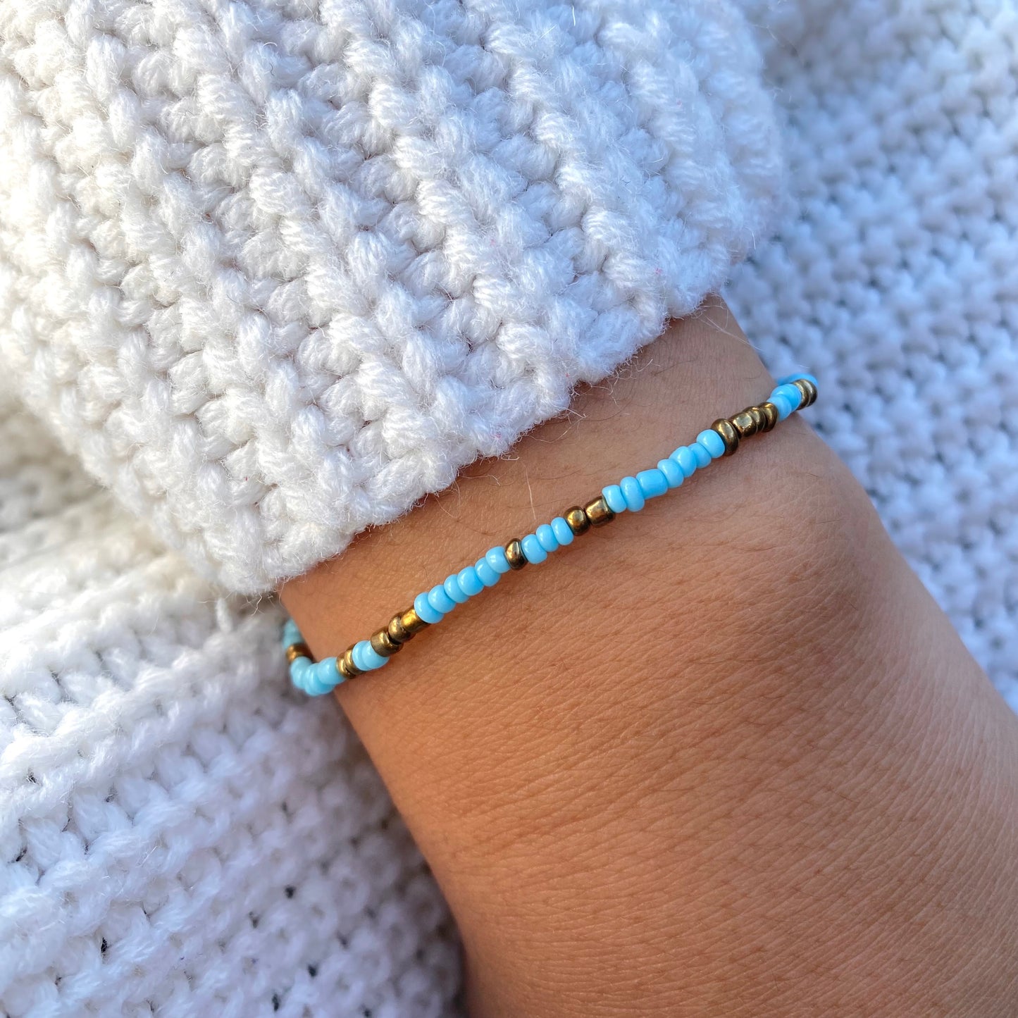 Light Blue & Gold Bracelet