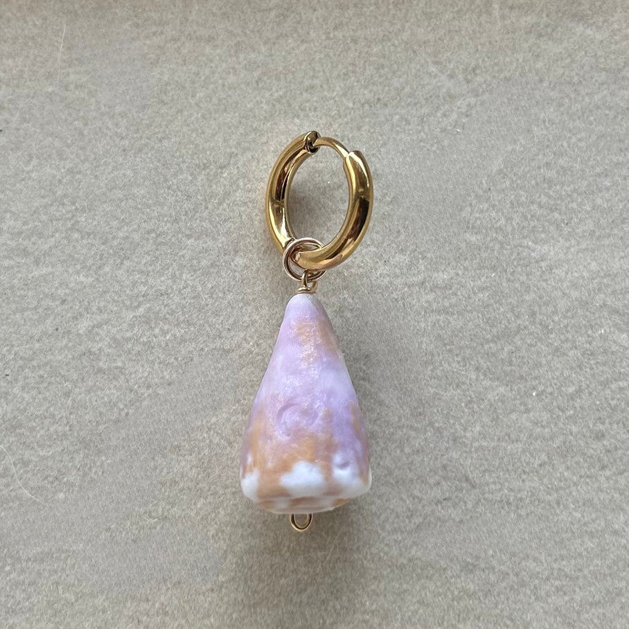 Rare Purple Cone Charm in Gold
