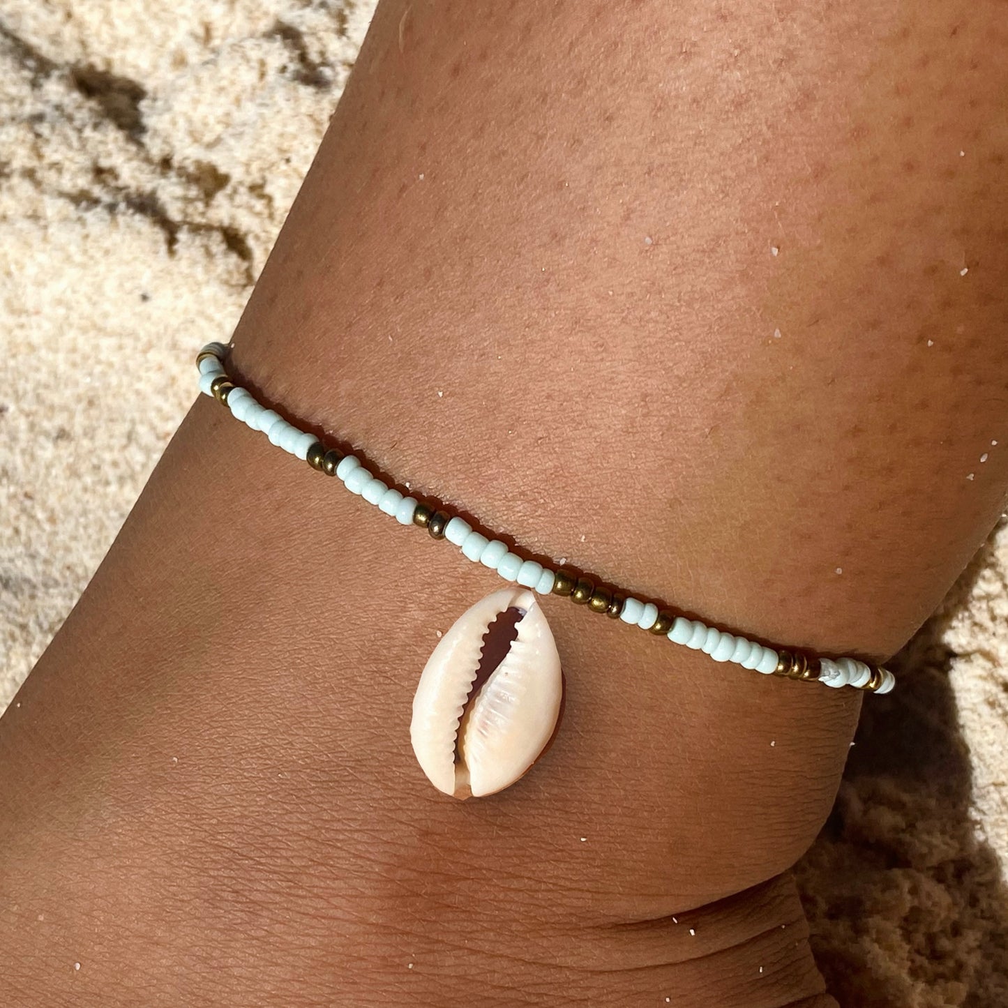 Mint & Gold Anklet