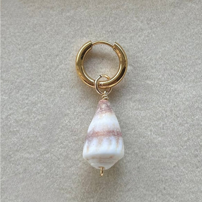 Rare Brown Striped Cone Charm in Gold