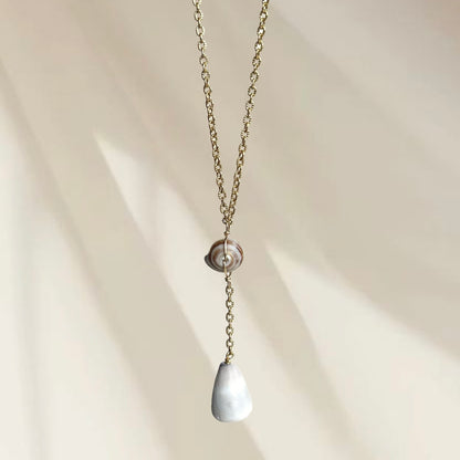Brown Puka Lariat Necklace