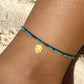 Turquoise & Gold Anklet