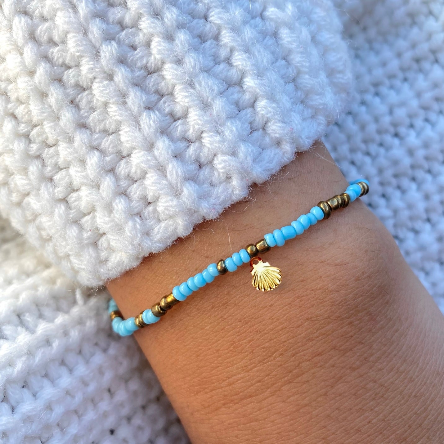 Light Blue & Gold Bracelet