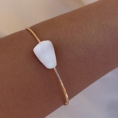 Gold White Cone Bangle