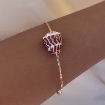 Gold Textile Cone Bangle